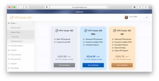 new integrated vpn tracker store view at my.vpntracker.com 