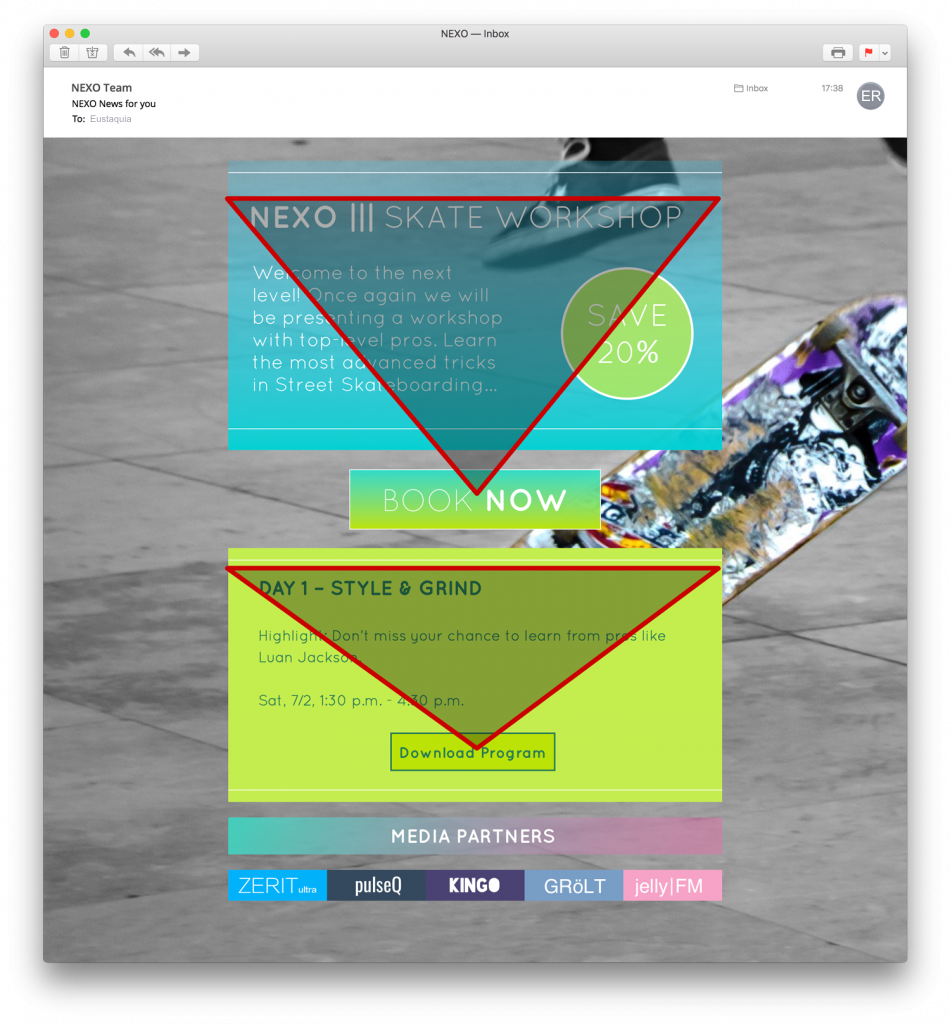 Inverted pyramid model for email design