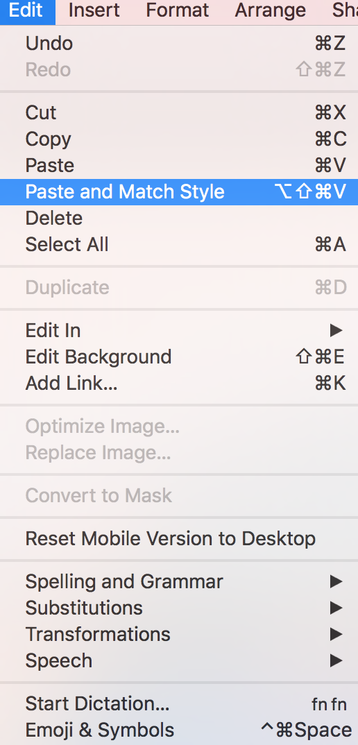 Paste and Match Style command in Mail Designer 365