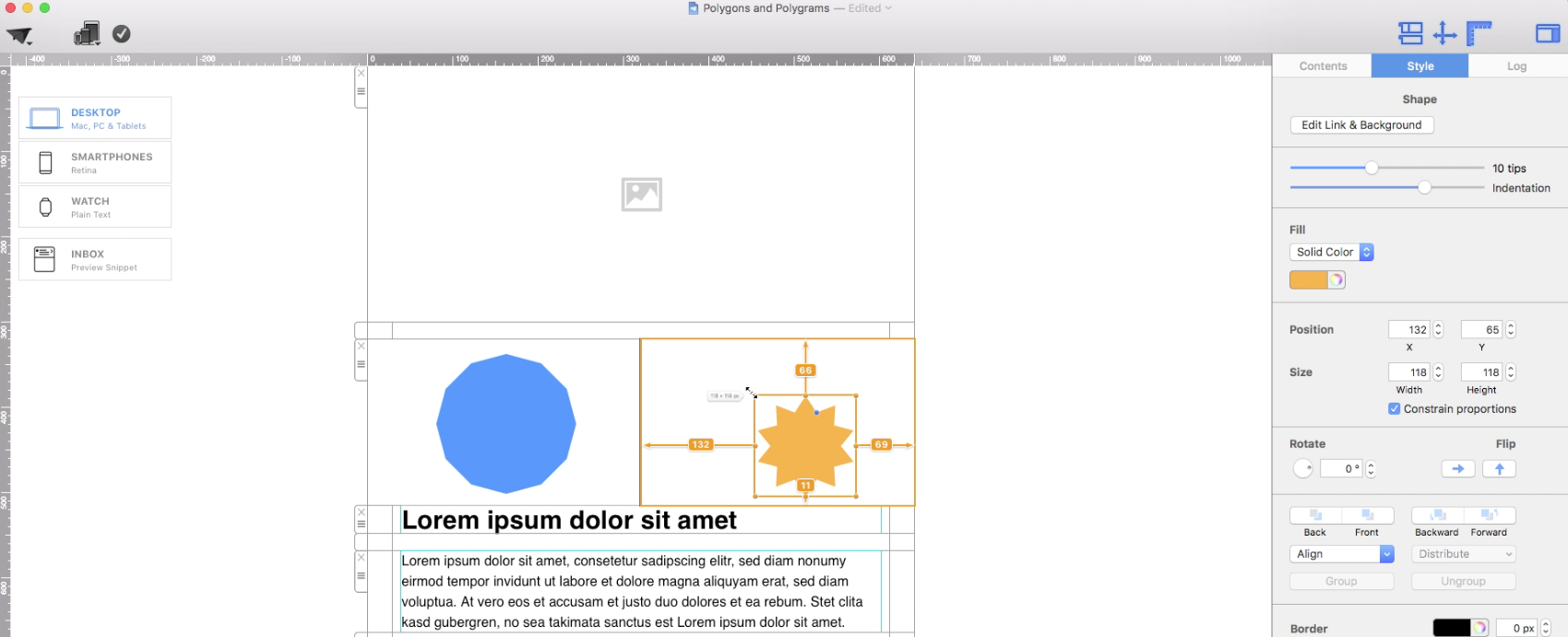 Polygram shape in Mail Designer 365