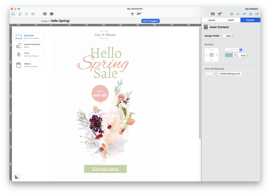 E-Mail-Design als PNG exportieren