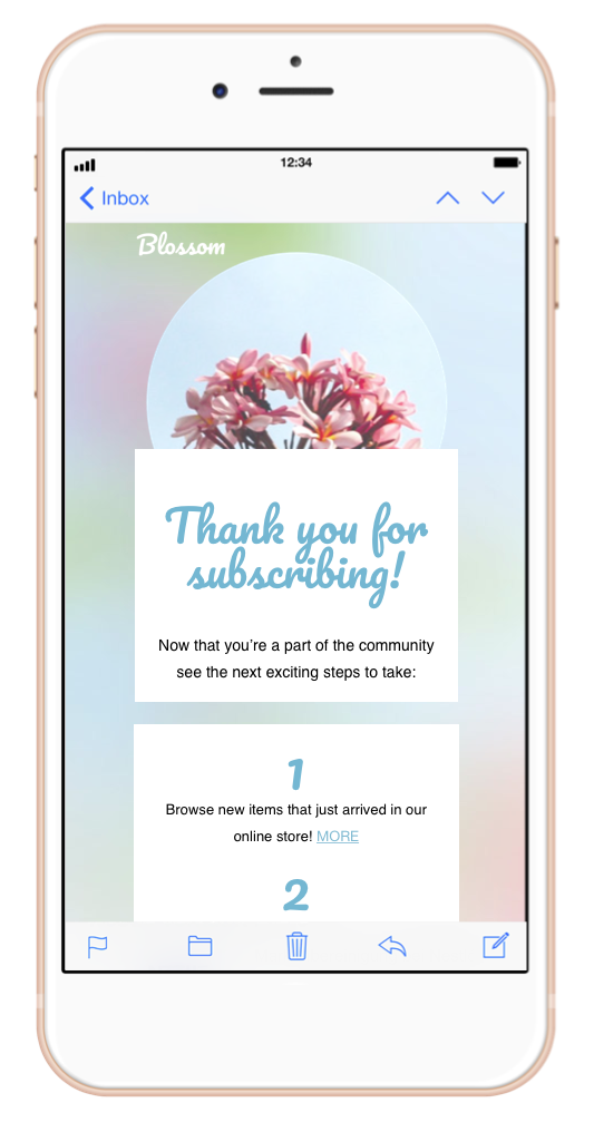 Thank you for subscribing email example