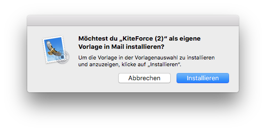 Apple Mail Vorlage installieren