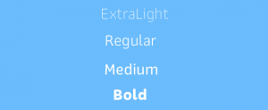 Text sample showing Athithi email font in Light, Regular, Medium, Bold, and Black weights on a blue background.