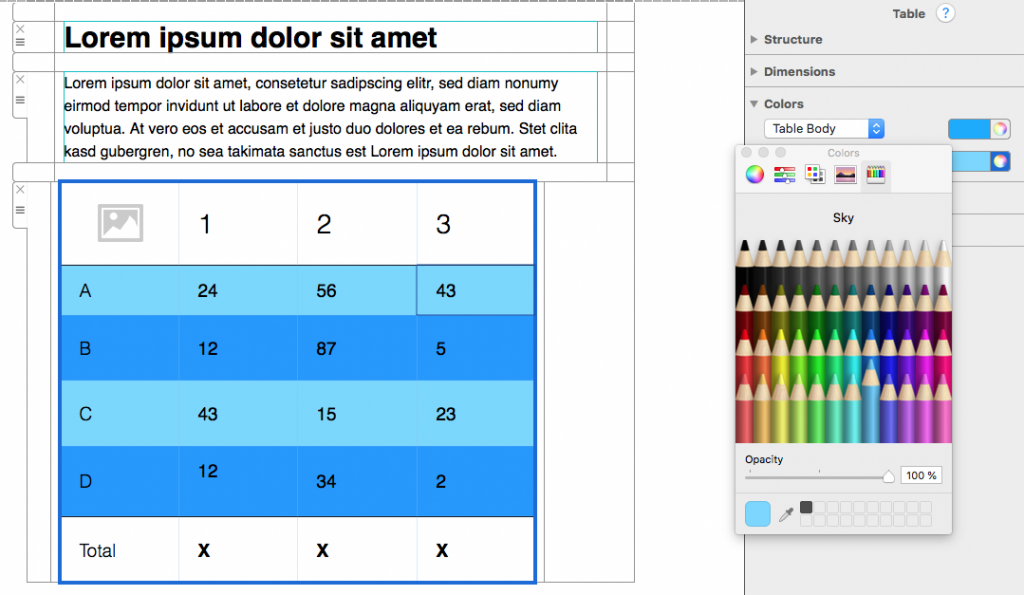 Changing the color of your table - Mail Designer – Create and send HTML ...