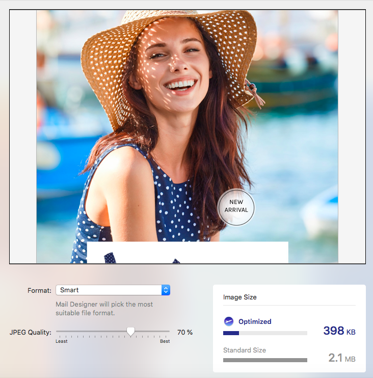 How to reduce email size using image optimization settings in Mail Designer 365