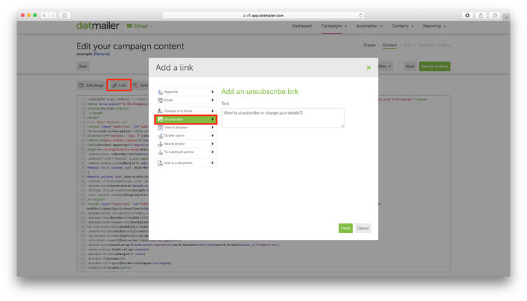 Use your HTML email design created with Mail Designer with the dotmailer integration