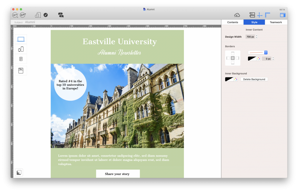 Alumni outreach email for universities and schools