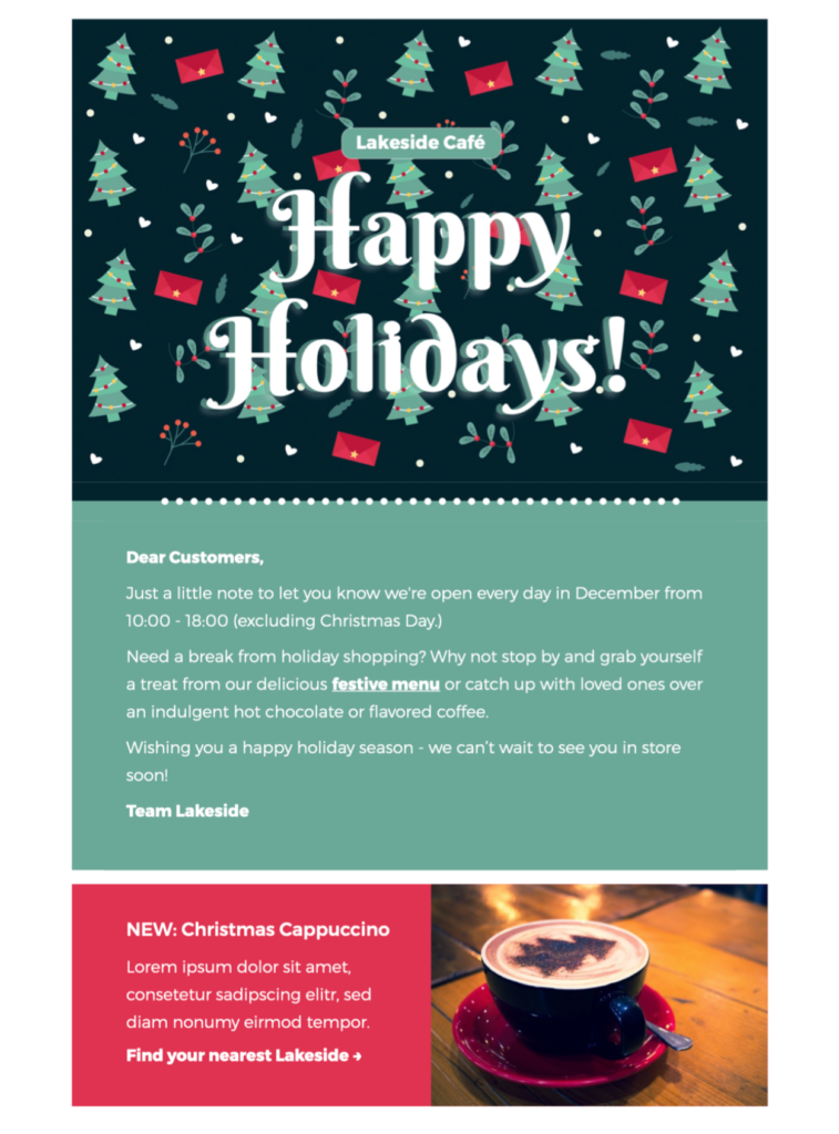 html email template for holiday emails