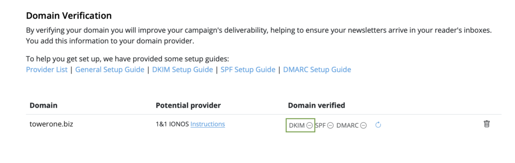 Nachteile des SMTP-Versands beinhalten Schwierigkeiten bei der DKIM-, DMARC- und SPF-Verifizierung. Mail Designer ermöglicht die einfache Verifizierung für DKIM und Co.