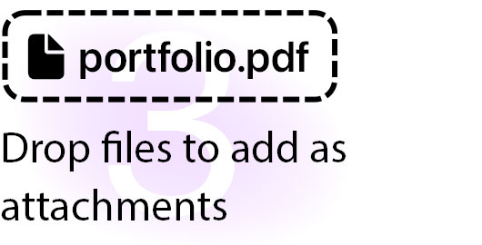 portfolio.pdf, Drop files to add as attachments