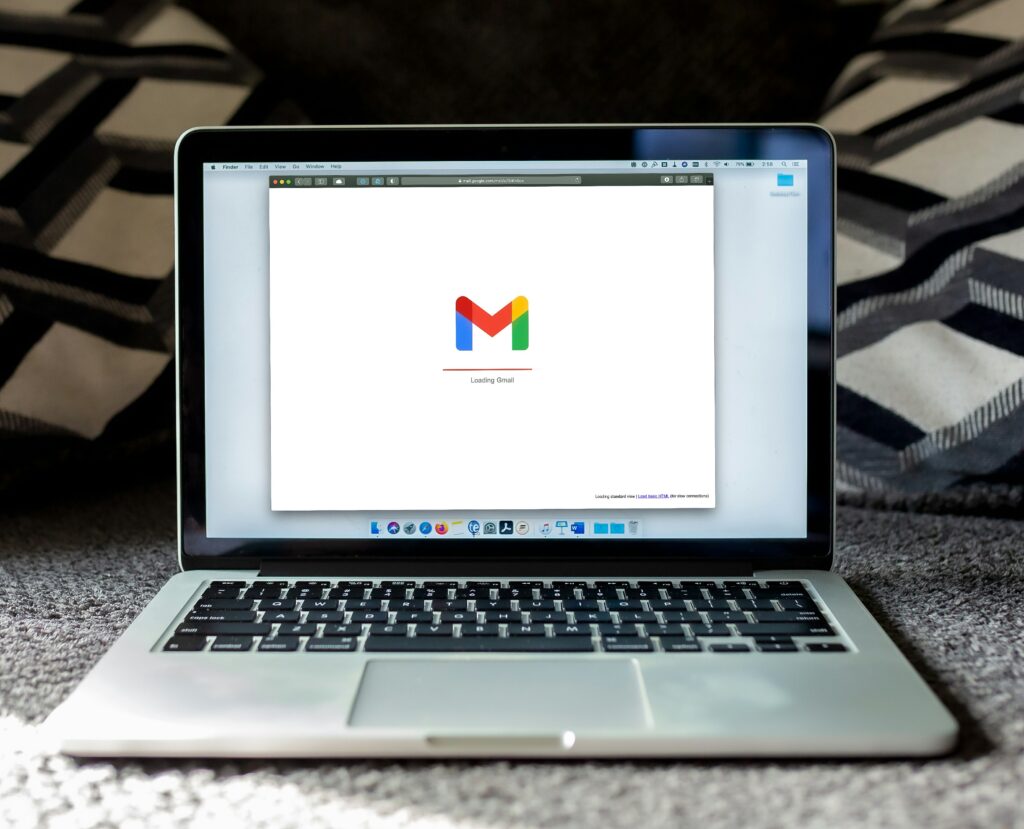 A MacBook loading Gmail to use BCC for email newsletters
