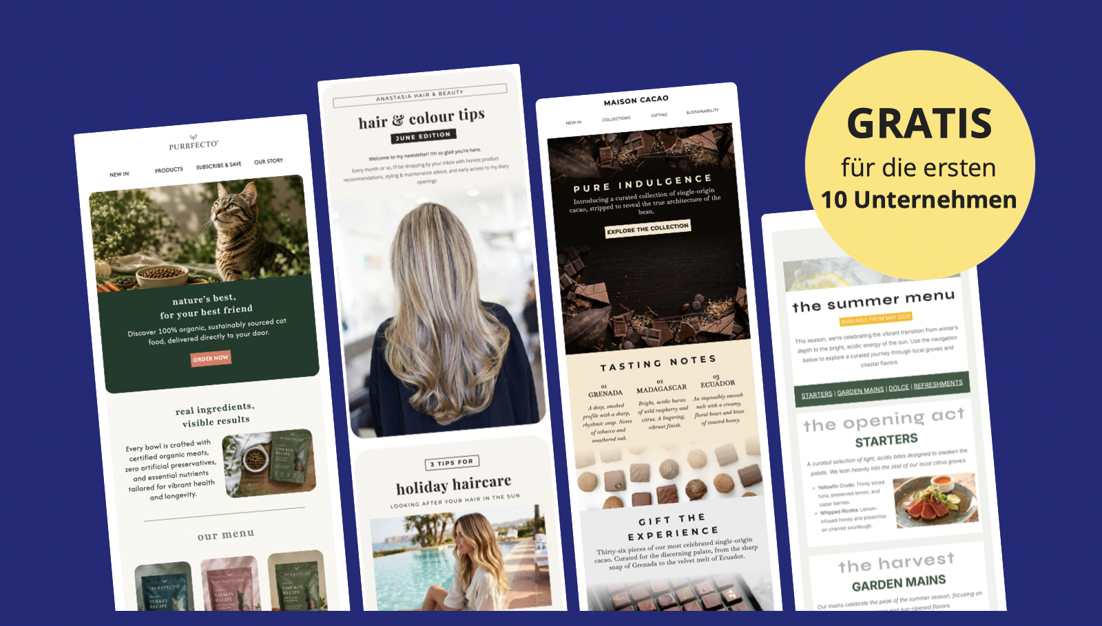 gratis custom email design - nur 10 plätze