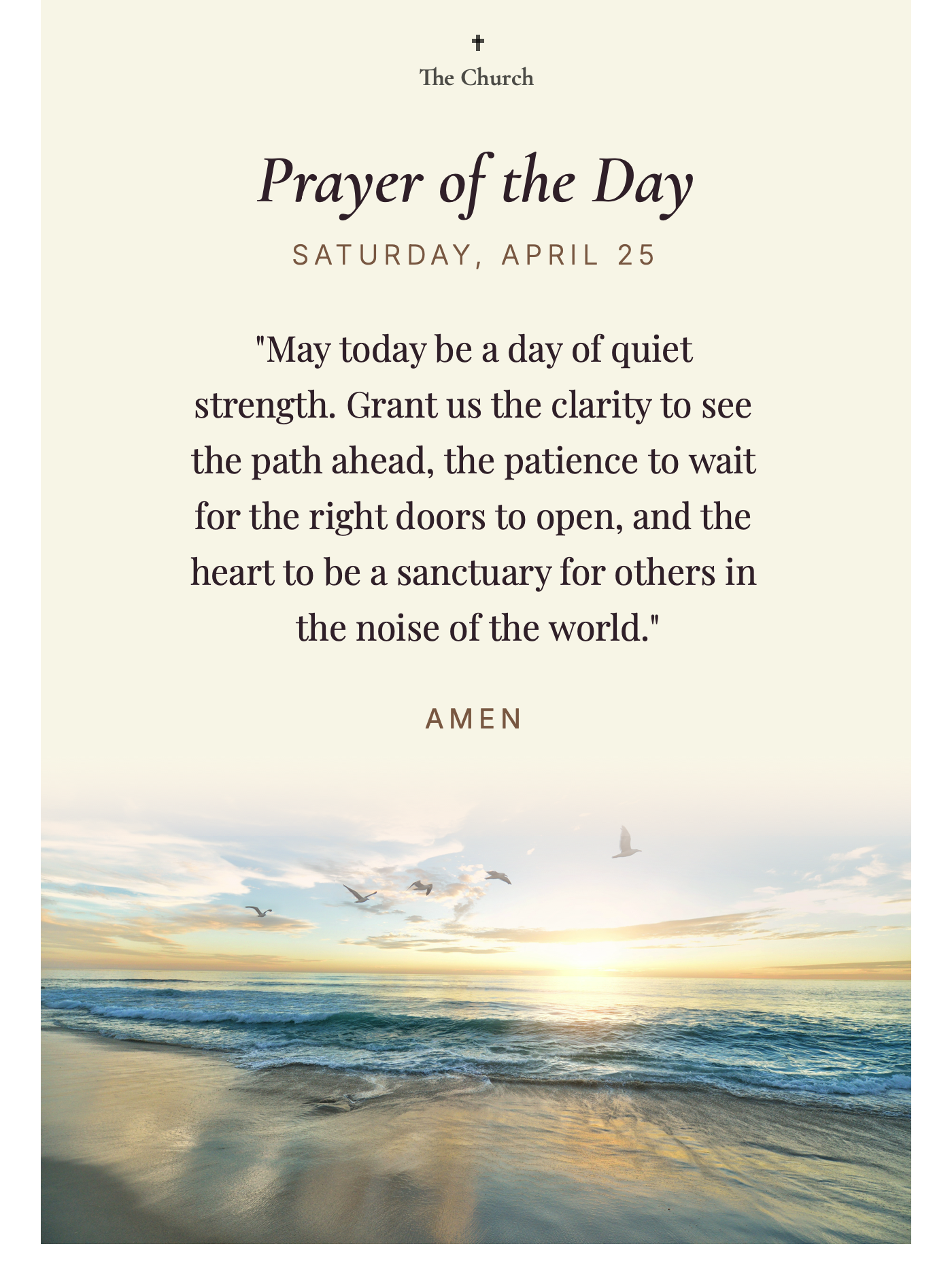 Prayer of the Day email template for churches and religious groups