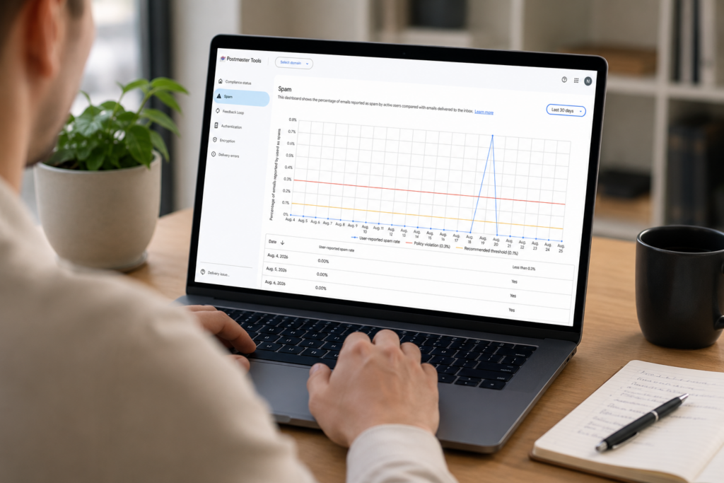 using google postmaster tools on a macbook