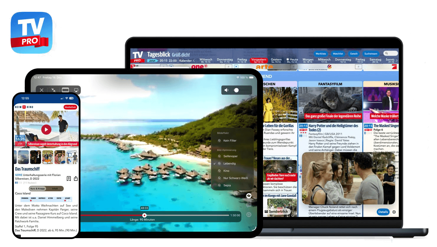 TV Pro auf iPhone, iPad und Mac