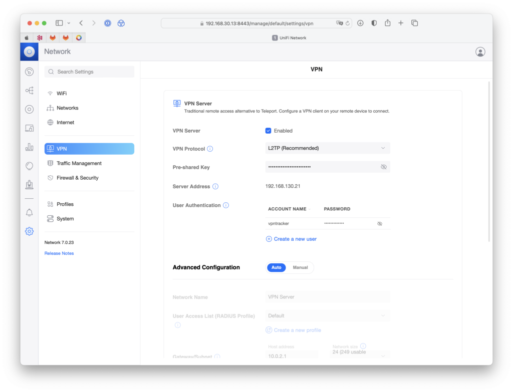 Erstellen Sie einen neuen VPN-Benutzer