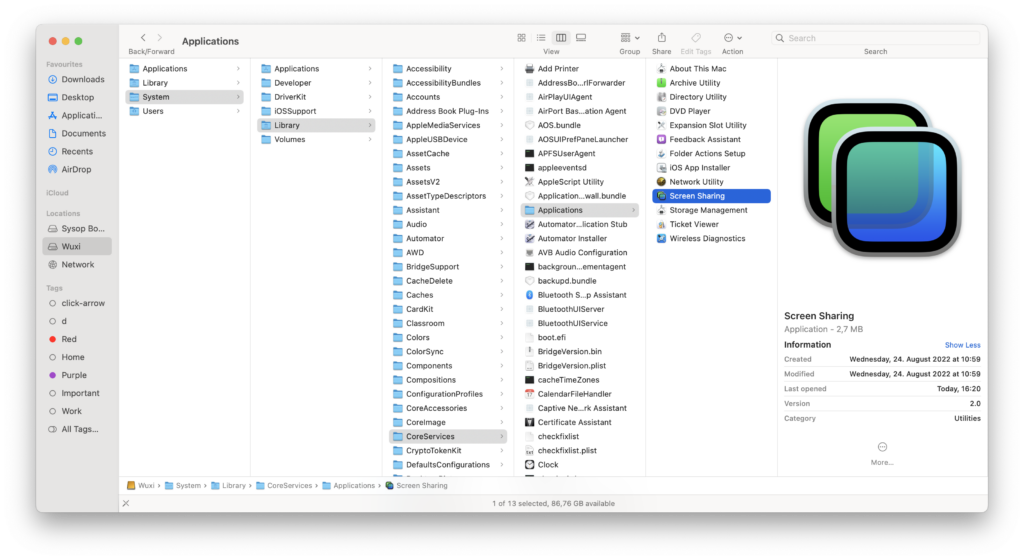 macOS screen sharing app