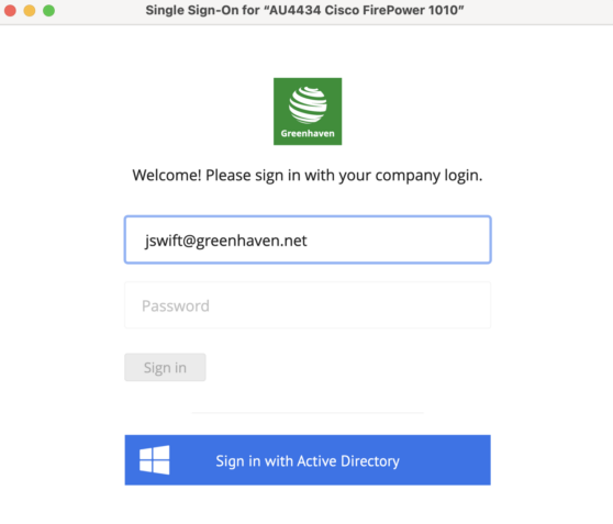 SSO login for Cisco AnyConnect 2FA VPN with VPN Tracker