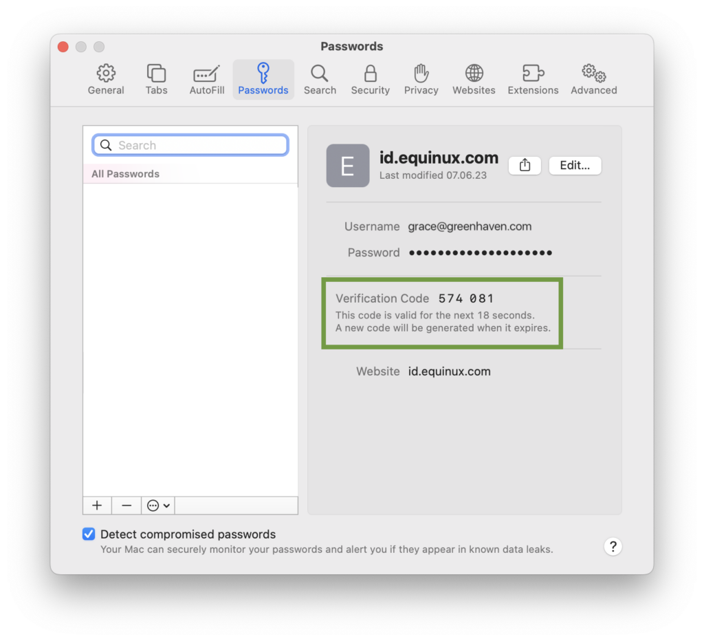 Safari 2FA autofill setup for VPN Tracker two factor authentication