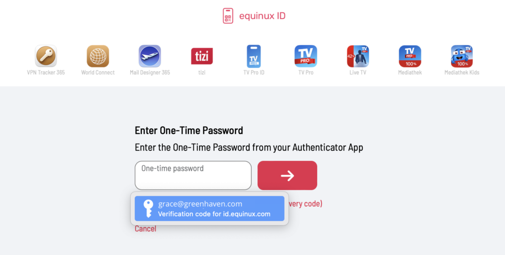 Safari will autofill your VPN Tracker two factor authentication
