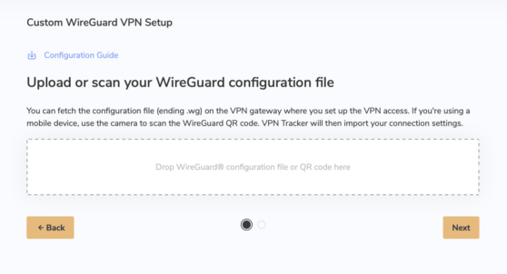 WireGuard VPN Mac einrichten in VPN Tracker mit Konfigurationsdatei oder QR-Code