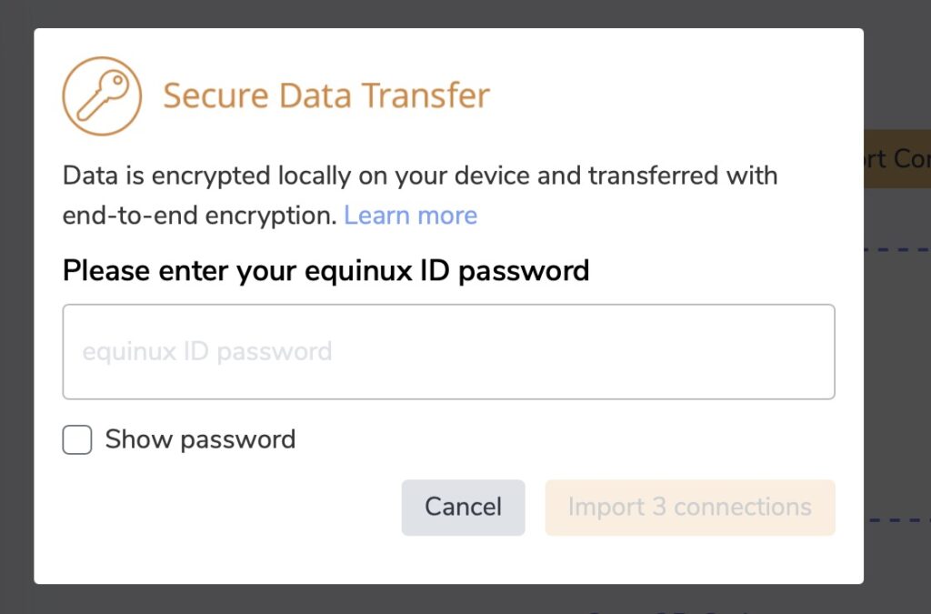 Enter your password to encrypt your connections