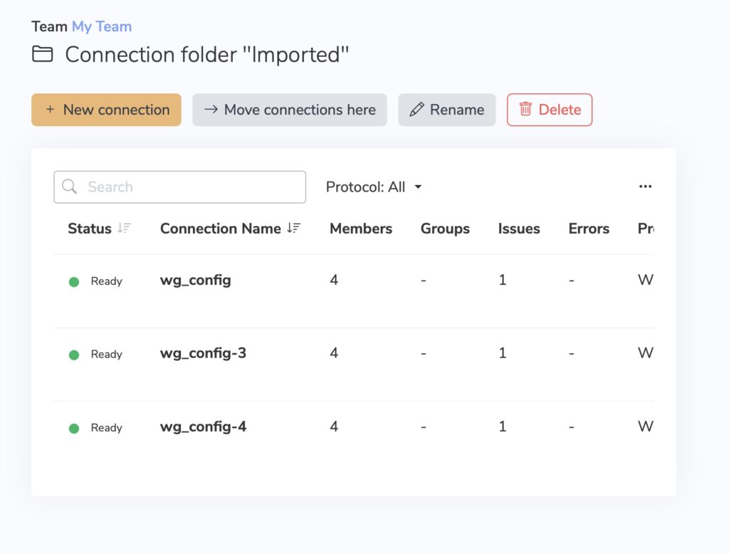 Your imported connections