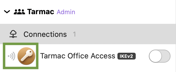 Unpublished VPN connection in VPN Tracker