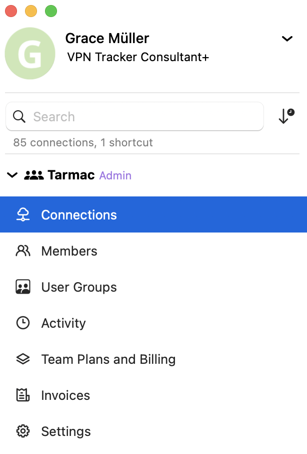 Create VPN connection in VPN Tracker