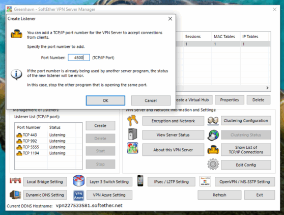 Add Listener on port 4500 for L2TP/IPsec VPN