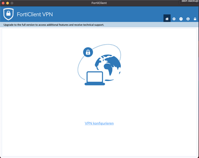 FortiClient macOS Tahoe screenshot showing VPN connecting
