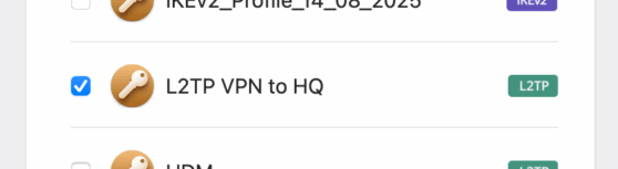 Choose macOS Server VPN profile to fix macOS Server VPN not working