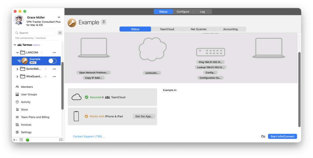 neue LANCOM IKEv2 Verbindung in VPN Tracker