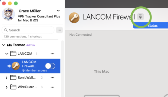 VPN Tracker for Mac connection pin icon