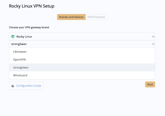 Rocky Linux VPN in VPN Tracker einrichten
