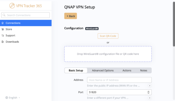connect to qnap qurouter wireguard vpn in vpn tracker